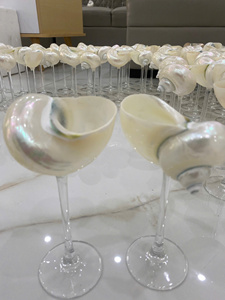 Coastal Charm Silver Seashell Wine Glasses, Custom Shell Conch Cups for Stylish Dining, Exquisite Seashell Goblets Available Now - Product Image 3