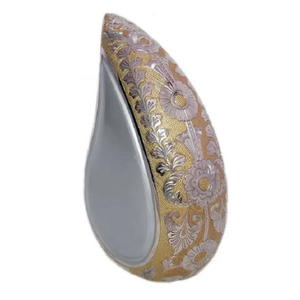 Silver Metal Teardrop Cremation Ashes Urn with Embossed Design Perfect for Mini <b>Keepsake</b> and Bulk Wholesale <b>Memorial</b> Supplies - Product Image 5
