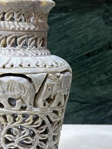 Jarrón de Flores Tallado a Mano en Piedra de Jabón, para Decoración del Hogar, al Mejor Precio Disponible Aquí - Product Image 3