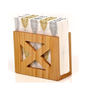 Porte-serviettes verni en bois massif naturel rustique pour Table de cuisine et comptoirs Porte-serviettes de Noël Style ferme - Product Image 1