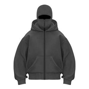 Sweat à capuche décontracté pour homme Creative Drop Shoulder Two-Tone Color-Block Panel Design 100% Cotton Sweat à capuche brodé - Product Image 4