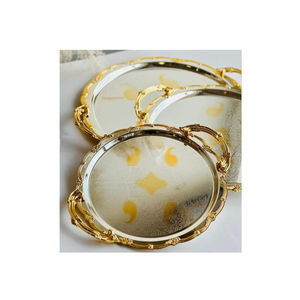 การออกแบบที่หรูหราตกแต่งบ้านโต๊ะถาดเสิร์ฟอาหารพร้อมที่จับสําหรับซัพพลายเออร์ร้านอาหารในบ้านในราคาต่ํา - Product Image 1