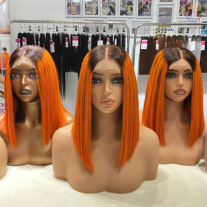 วิกผมดิบจากเวียดนามวิกผมแท้ทรงตรงติดฐานผ้าไหมมีลูกไม้ปิด2X6 # D9วิกผมบ๊อบผมมนุษย์ - Product Image 1