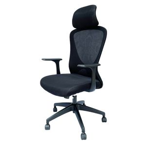 Silla de Oficina Giratoria MF718L con Reposacabezas Ajustable, Silla Ergonómica Elevable, Minimalista, Plegable, de Tela y Aluminio para Oficina en Casa - Product Image 1
