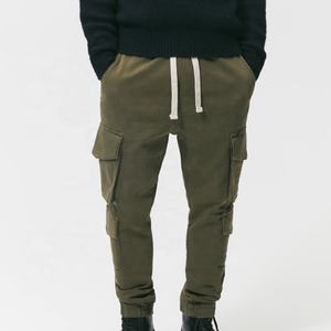 Gran oferta de pantalones Cargo con diseño de logotipo personalizado para hombre, pantalones ligeros de algodón polar, mezclilla suave, estilo informal, pantalón con cierre de cordón frontal plano - Product Image 1