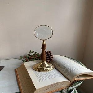 Loupe de table en laiton et bois - Product Image 2
