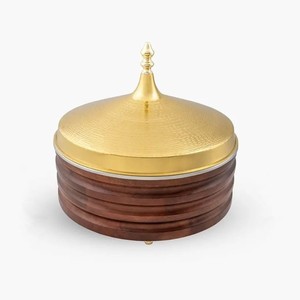 Boîte de rangement en bois élégante et artisanale avec couvercle en acier inoxydable de qualité supérieure, pour une utilisation moderne et décorative à la maison, dans la cuisine ou sur la table à manger. - Product Image 2