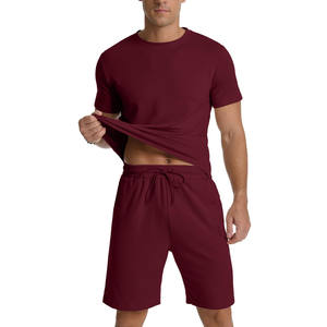 Custom High Quality 100% Cotton Tracksuit <b>Men</b> Jogger Set Oversized Pullover Shorts Sweatshirts Washed Two Piece Set For <b>Men</b> - Product Image 4