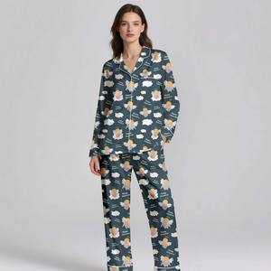 Summer Adult Luxury Silk Satin <b>Pajama</b> Set Soft Breathable 2-Piece Elastic Waistband Custom Logo Sleepwear - Product Image 4