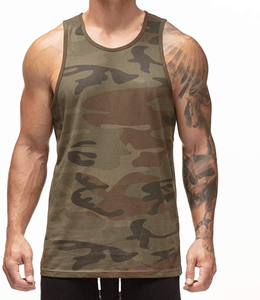 Camisetas sin mangas de camuflaje muscular de secado rápido de malla de entrenamiento para hombres al por mayor - Product Image 6