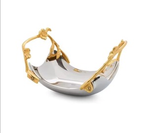 Bandeja para servir de acero inoxidable y latón estilo Gulf, Tuercas de mesa, cuenco decorativo para frutas, hogar, Hotel, precio al por mayor - Product Image 3