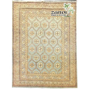 Tapis de Peshawar et de Khotan noué à la main, unique en son genre, 9' x 12' Pes_Kho_161 - Product Image 1