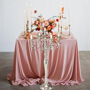 Candelabros de lujo de 5 brazos con acabado plateado Diseño de aluminio para bodas navideñas Decoración del hogar y eventos - Product Image 6
