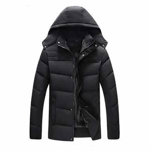 Chaquetas de burbujas acolchadas con capucha y cierre de cremallera de manga larga estilo callejero para hombre, lona impermeable recubierta de poliéster para invierno - Product Image 3
