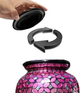 Urna de cremación de cristal moderna hecha a mano, urna funeraria de Metal de tamaño adulto grande, diseño Individual aplicado a mano para cenizas humanas - Product Image 3