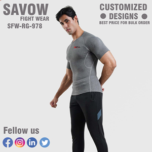 Wholesale Custom Men Rash Guard Compression Shirt MMA BJJ <b>Surf</b> Training Quick Dry UV Protection Top OEM - Product Image 5