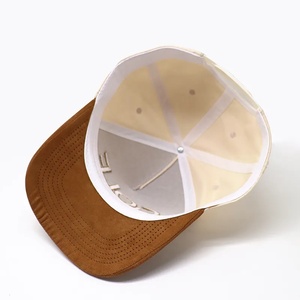 Casquettes de golf imperméables et respirantes en gros, logo brodé 3D personnalisé, casquette à 5 panneaux bicolore, visière en daim, logo sur la bande de couture intérieure - Product Image 5