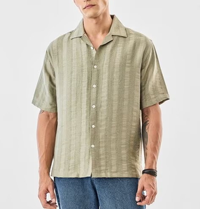 Camisas de Hombre de Alta Calidad, Personalizadas, de Algodón Twill, con Cuello Cubano, Bordado, Corte Cuadrado, Camisa de Diseñador para Hombre - Product Image 5