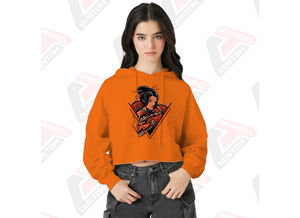 เสื้อฮู้ดเอวลอยมีสไตล์และอบอุ่นของผู้หญิงผ้าฝ้าย100% สำหรับฤดูหนาวพิมพ์ลายดิจิตอลย้อมสีเรียบๆ - Product Image 6