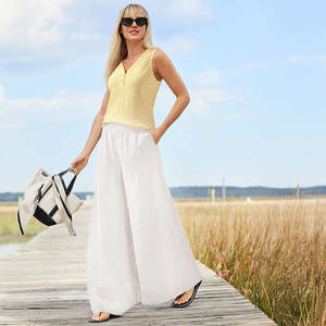 Pantalones elegantes de calidad superior para mujer de Bangladesh, ropa informal de algodón de verano disponible con logotipo personalizado, moda a granel - Product Image 3