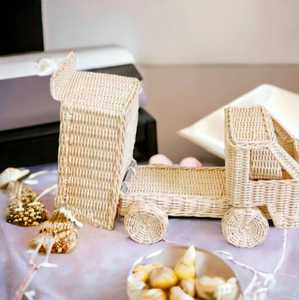 Bulk Price Craftsmen Rattan Kids Camper Van Rattan Toys Car Sustainable Toy Kids Toddler Pretend Play Nursery <b>Room</b> Decoration - Product Image 2