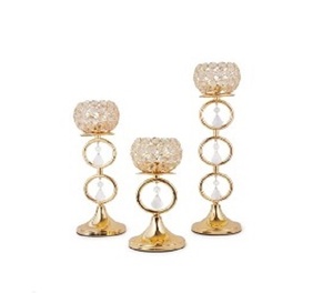 Supplier of Gold Shinning Metal <b>Crystal</b> Candle Holder Table Top Handmade Wholesale High Demanding Gold Metal <b>Crystal</b> Holder - Product Image 3