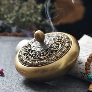 Brûleur d'encens en laiton au design traditionnel avec couvercle, pour la méditation, la Pooja, la décoration de temple, la relaxation spirituelle, diffuseur d'aromathérapie, indien - Product Image 3