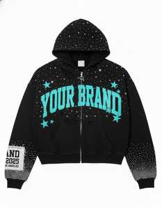 Sudaderas Personalizadas Vintage Bordadas con Pedrería, Estilo Urbano, Impresión Serigráfica, Lavado Ácido, Talla Grande, 100% Algodón, Alta Calidad para Hombre - Product Image 5