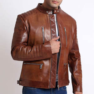 Chaqueta de cuero para hombre, chaqueta de cuero de alta calidad, venta en línea, chaqueta de cuero de moda - Product Image 2