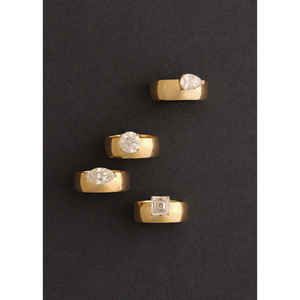 Anillo de Diamantes con Corte Asscher y Banda de Cigarro Porter - Product Image 6