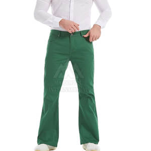 Pantalon évasé décontracté taille haute pour homme Pantalon large en tissu extensible léger avec pantalon évasé au design moderne vieilli - Product Image 3