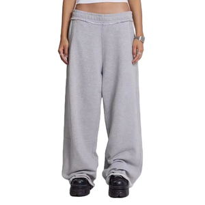 Wholesale Winter <b>Fleece</b> Heavyweight Sweatpants <b>Women's</b> Wide Leg Baggy <b>Joggers</b> with Elastic Cuffs Custom Logo And Design OEM - Product Image 3
