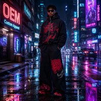 VENLEAG ODM/OEM Setelan Training Pria Musim Gugur Termal Hitam Model Longgar dengan Ritsleting, Sweatshirt Rajut Kasual Bermotif Grafis
