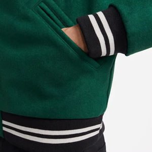 Nouvelle arrivée 2026 Veste universitaire surdimensionnée personnalisée brodée respirante coupe-vent imperméable Manches en cuir Patchs en chenille - Product Image 5