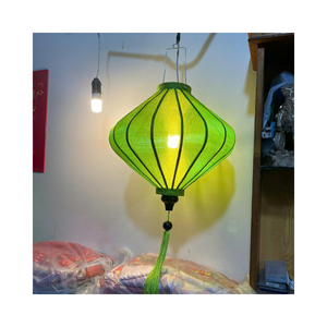 Hoi โคมไฟผ้าไหมไม้ไผ่สำหรับวัดและศาลเจ้า - Product Image 1