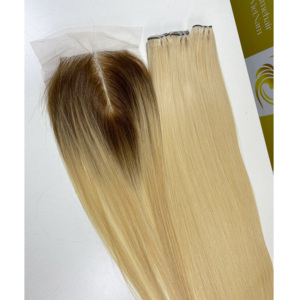 Blonde longue vietnamienne Bonestraight Weft Bundles Hot Trending All-Length Colors Prix de gros pour les extensions de cheveux humains - Product Image 2