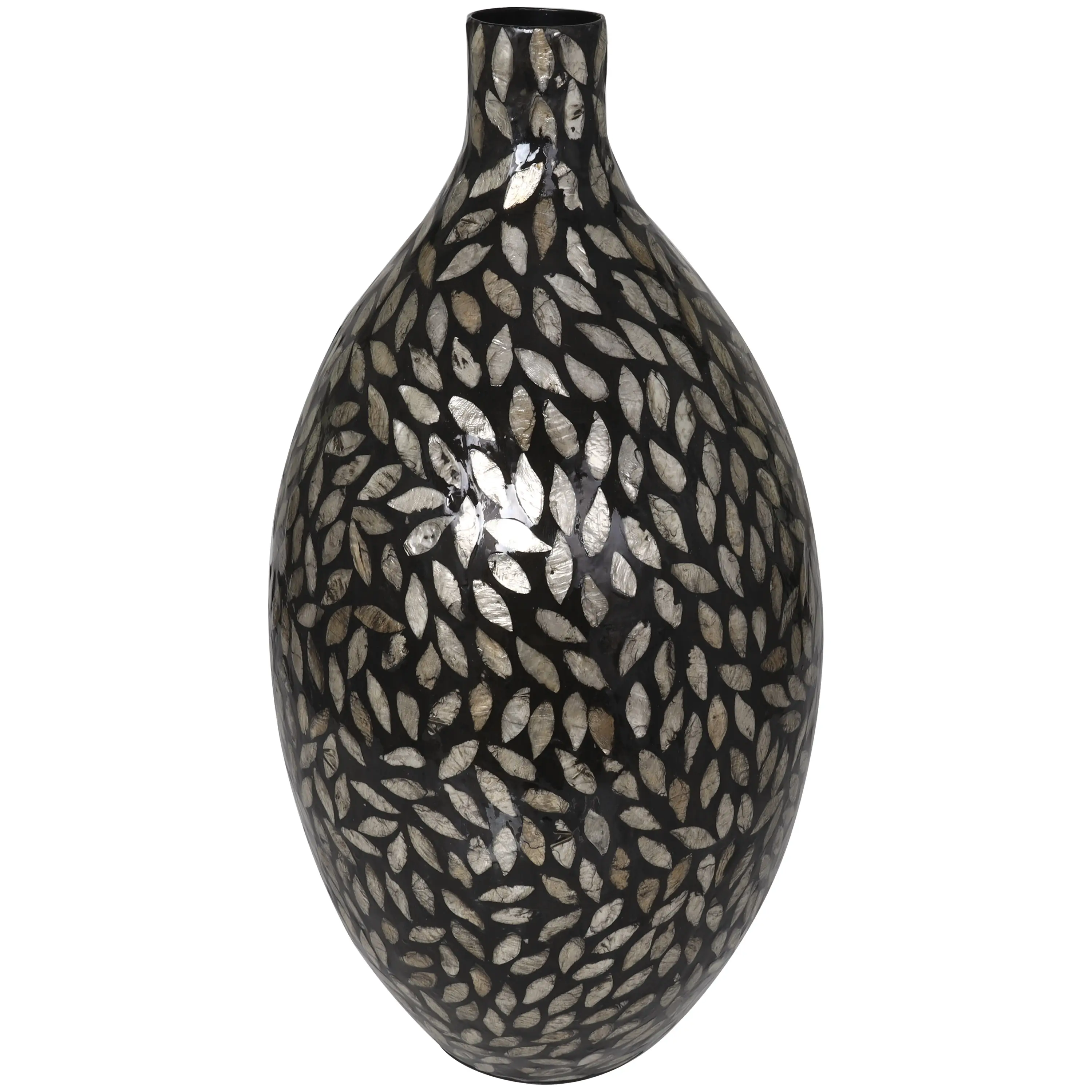 Élégant vase en nacre noire OEM ODM Design Home Decor | Vase de table en nacre pour salon chambre cuisine