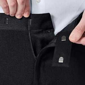 Pantalon habillé 100% coton coupe ajustée et décontracté pour hommes, respirant et écologique, léger, design chiné, devant plat, taille moyenne droite - Product Image 3