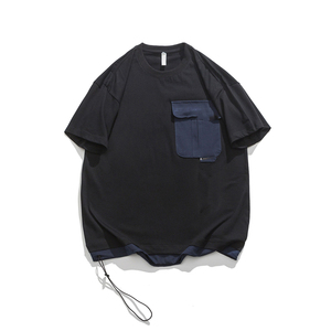 T-shirt uni surdimensionné de haute qualité, impression, broderie personnalisée vierge 100% coton pour hommes - Product Image 1