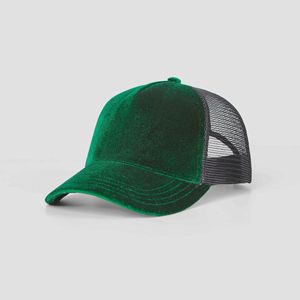 Vente en gros de chapeaux de camionneur bicolores de baseball en coton velours respirant 5 panneaux en maille pour hommes et femmes - Product Image 4