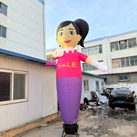 Ballon gonflable de danseur d'air de la publicité de promotion d'entreprise de magasin, danseur gonflable de fille d'événement de centre commercial de restaurant avec la led