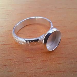 แหวนเงินสเตอร์ลิง925แข็งทรงกลมหนา6มม. แบบ DIY ฐานเป็นที่ระลึกสำหรับการทำเครื่องประดับขายส่ง - Product Image 5