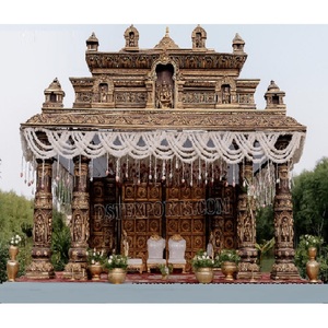 Tradicional Big Manavarai Mandap para bodas del sur de la India Estilo del Sur Gold Canopy Mandap Venta al por mayor Fiber Stage Mandap Set EE. UU. - Product Image 1