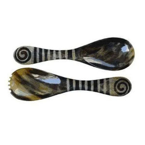 Cuillère à thé en corne de buffle personnalisée nouveauté cuillère en corne de buffle naturelle fabrication de cuillère en corne de buffle fournisseur en gros - Product Image 3