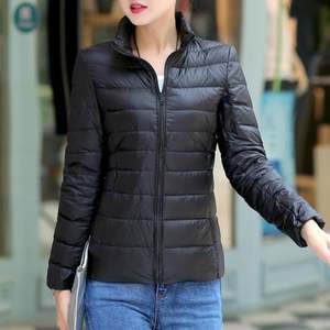 เสื้อโค้ทผ้าแคนวาสผู้หญิงน้ำหนักเบามีคอตั้งเสื้อแจ็คเก็ตกันน้ำ - Product Image 3