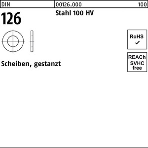 แหวนรองเหล็ก DIN 126 ขนาด 56 x 98 x 8 100 HV ปั๊มตรา แพ็ค 25 ชิ้น - Product Image 1
