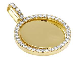 Colgante de diamante de moissanita de plata S925 redondo clásico para hombre, tono de oro rosa, joyería de moda para uso diario y fiesta - Product Image 2