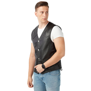 Chaleco de cuero largo de invierno para hombre de la Mejor Edición, tela transpirable de alta calidad, bordado personalizado, estampado a cuadros, algodón 3D, colores personalizados - Product Image 4