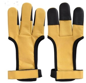 OEM chico tiro con arco guantes arco dedo lengüeta cuero recurvo americano caza arco mano guardia proteger dedo tiro con arco guantes proveedor - Product Image 1