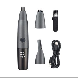 Tondeuse électrique sans douleur à double lame LED 3-en-1 pour oreilles, nez, poils du visage et sourcils, facile à nettoyer et étanche pour usage domestique et en camping-car - Product Image 6